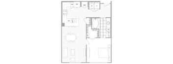 One bedroom floor plan image at Cirro King of Prussia Apartments in King of Prussia PA