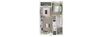 One bedroom floor plan at Station 316 in Woburn MA