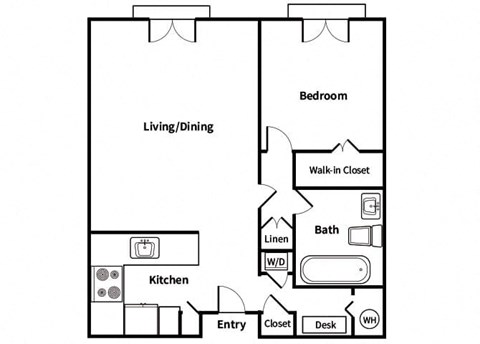 A2 Floorplan Image at Town Center Apartments in Santa Clarita CA