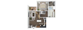 One bedroom floor plan at Jayden Apartments in Peabody MA