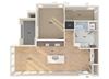 One bedroom floor plan at The Seaton Apartments in San Diego CA