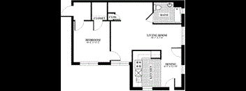 A3 Income Restricted Floor Plan at The Barrington Apartments