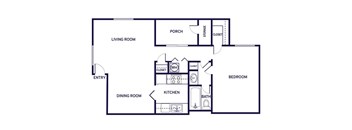 One bedroom floor plan at City Side Flats Apartments in Nashville TN