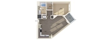 bedroom floor plan | the One bedroom floor plan at Altitude Apartmentson the park