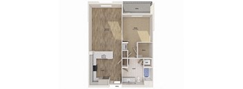 One bedroom floor plan image at Altitude Apartments