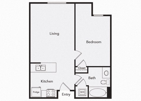 A3 One bedroom floor plan image at iL Palazzo Apartments in San Diego CA