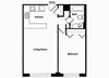 One bedroom one bathroom floor plan image at 735 St. Clair