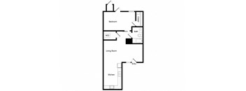 One bedroom floor plan image at Chroma Park Apartments in Austell GA