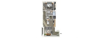 one bedroom one bathroom floor plan at coasterra apartments