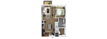 One bedroom floor plan at 333 Ellington in Gaithersburg MD