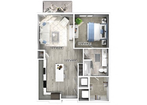 A3 Floorplan Image at Fifteeen15 South Lamar Apartments in Austin TX