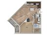 One bedroom one bathroom floor plan at The Reid Apartments in Tucker, GA