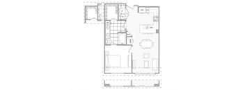 One bedroom floor plan image at Cirro King of Prussia Apartments in King of Prussia PA