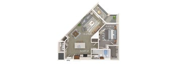 One bedroom floor plan floor plan at 1900 Parmer Apartments in Austin TX