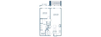 a floor plan of a unit with a bedroom and a bathroom
