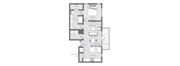 a floor plan of a bedroom apartment