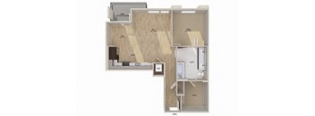 One bedroom floor plan image at Altitude Apartments