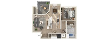 a floor plan of a two bedroom apartment