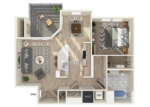 a floor plan of a two bedroom apartment