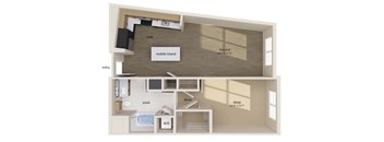 One bedroom floor plan at Altitude Apartments