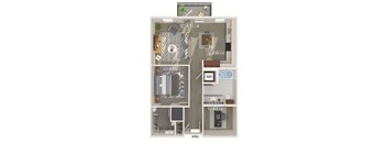 One bedroom floor plan floor plan at 1900 Parmer Apartments in Austin TX