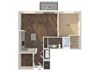 One bedroom one bathroom floor plan at The Reid Apartments in Tucker, GA