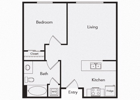 A4 One bedroom floor plan image at iL Palazzo Apartments in San Diego CA