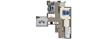 One bedroom Floorplan Image at Caroline Apartments in Charleston SC