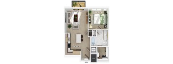 One bedroom floor plan at 333 Ellington in Gaithersburg MD