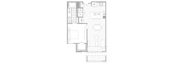 One bedroom floor plan image at Cirro King of Prussia Apartments in King of Prussia PA