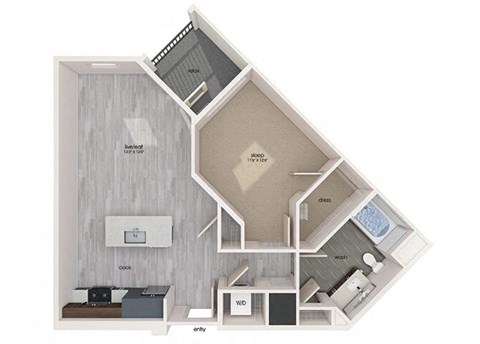 A4 floor plan at Embark Apartments in Freemont CA