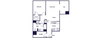 One bedroom Floorplan Image