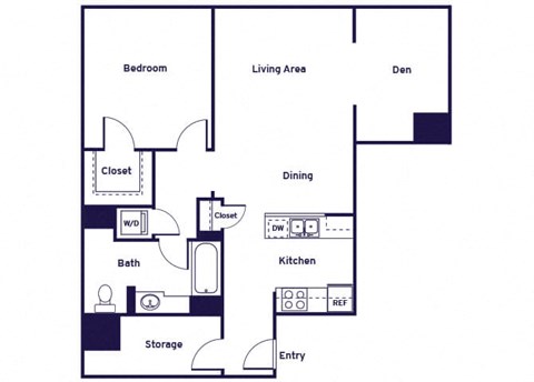 One bedroom Floorplan Image