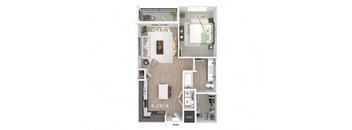 One bedroom floor plan image at Wayfern Apartments in Sandy Springs GA