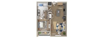 A5 One bedroom floor plan image at 1810 Main in Houston TXImage