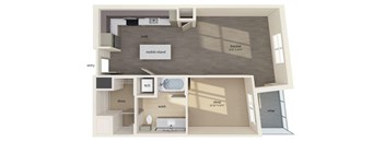 One bedroom floor plan at Altitude Apartments