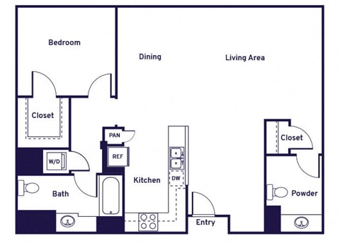 One bedroom Floorplan Image