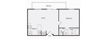 A5 One bedroom floor plan image at iL Palazzo Apartments in San Diego CA