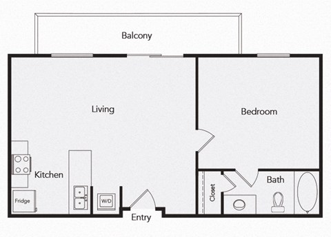 A5 One bedroom floor plan image at iL Palazzo Apartments in San Diego CA