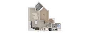 a floor plan of a house with a bedroom and a living room