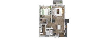 One bedroom floor plan at The Edley in Atlanta GA