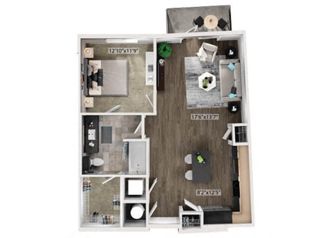 A5 Floorplan Image at Fifteeen15 South Lamar Apartments in Austin TX