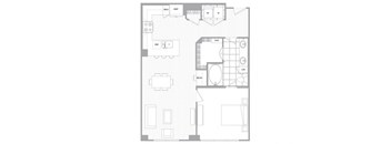 One bedroom floor plan image at Cirro King of Prussia Apartments in King of Prussia PA