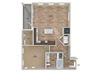 One bedroom one bathroom floor plan at The Reid Apartments in Tucker, GA