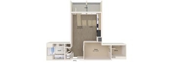 One bedroom floor plan at Altitude Apartments