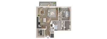One bedroom floor plan floor plan at 1900 Parmer Apartments in Austin TX