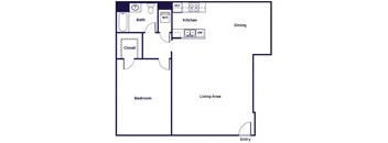 One bedroom Floorplan Image