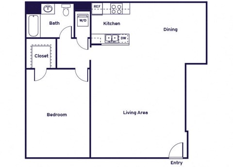 One bedroom Floorplan Image