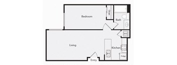 A6 One bedroom floor plan image at iL Palazzo Apartments in San Diego CA
