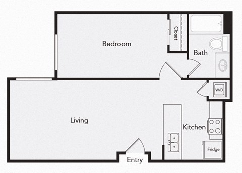 A6 One bedroom floor plan image at iL Palazzo Apartments in San Diego CA
